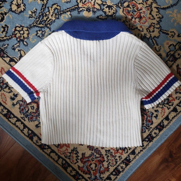 VINTAGE unique Wilson crop knit top - Picture 3 of 3